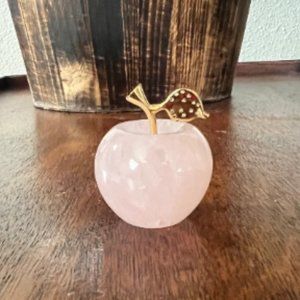 Rose Quartz Apple Carving
